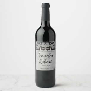 Étiquette Pour Bouteilles De Vin Élégant Étiquette de vin Mariage de dentelle gothi