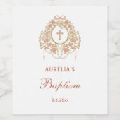 Étiquette Pour Bouteilles De Vin Elegant Frame Holy Cross Baptism (Étiquettes simples)