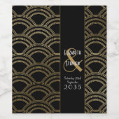 Étiquette Pour Bouteilles De Vin Elégant Gatsby Art Déco 1920's Gold Mariage Wine (Étiquettes simples)