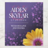 Étiquette Pour Bouteilles De Vin Elegant Golden Daisy (Étiquettes simples)