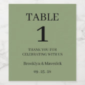 Étiquette Pour Bouteilles De Vin Elegant Green Wedding (Étiquettes simples)