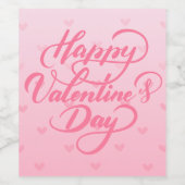 Étiquette Pour Bouteilles De Vin Élégant Heureuse Sainte-Valentin rose doux (Étiquettes simples)