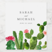 Étiquette Pour Bouteilles De Vin Elégant jardin de Cactus | MARIAGE (Étiquettes simples)