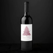 Étiquette Pour Bouteilles De Vin Élégant Joyeux Noël | Dusty Mauve Rose Personnalis