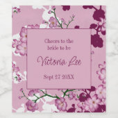 Étiquette Pour Bouteilles De Vin Élégant Lavage de Bride aux Fleurs de Cerisier Ros (Étiquettes simples)