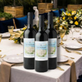 Étiquette Pour Bouteilles De Vin Élégant lieu | fleurs colombes Mariage Luxe