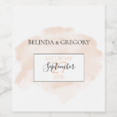 Étiquette Pour Bouteilles De Vin Elégant Mariage aquarelle (Étiquettes simples)