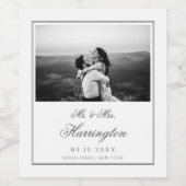 Étiquette Pour Bouteilles De Vin Élégant Mariage de calligraphie classique (Étiquettes simples)