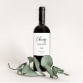 Étiquette Pour Bouteilles De Vin Élégant Mariage de calligraphie noir et blanc