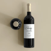 Étiquette Pour Bouteilles De Vin Élégant Mariage de calligraphie noir et blanc