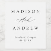 Étiquette Pour Bouteilles De Vin Élégant Mariage de calligraphie noire (Étiquettes simples)