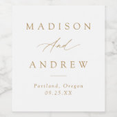 Étiquette Pour Bouteilles De Vin Élégant Mariage de calligraphie or (Étiquettes simples)