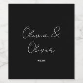 Étiquette Pour Bouteilles De Vin Élégant Mariage de Cravate noire (Étiquettes simples)
