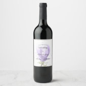 Étiquette Pour Bouteilles De Vin Élégant Mariage de Magnolia Violet (Devant)