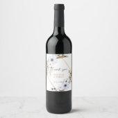 Étiquette Pour Bouteilles De Vin Élégant Mariage d'herbe et d'anémone blanc Pampas (Devant)
