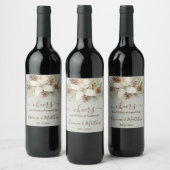Étiquette Pour Bouteilles De Vin Élégant mariage d'hiver beige écriture (Bouteilles)
