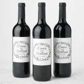 Étiquette Pour Bouteilles De Vin Élégant mariage floral (Bouteilles)