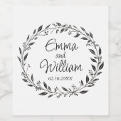 Étiquette Pour Bouteilles De Vin Élégant mariage floral (Étiquettes simples)