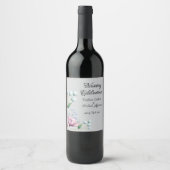 Étiquette Pour Bouteilles De Vin Élégant Mariage Floral Soft Botanical Romance (Devant)