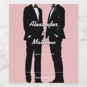 Étiquette Pour Bouteilles De Vin Elégant Mariage gay moderne (Étiquettes simples)