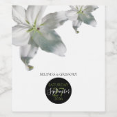 Étiquette Pour Bouteilles De Vin Élégant Mariage Lys blancs (Étiquettes simples)