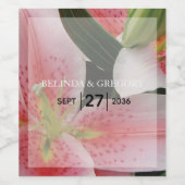 Étiquette Pour Bouteilles De Vin Élégant Mariage Lys Orientaux (Étiquettes simples)