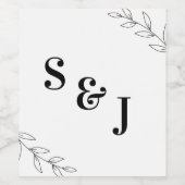 Étiquette Pour Bouteilles De Vin Élégant Mariage neutre (Étiquettes simples)