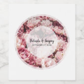 Étiquette Pour Bouteilles De Vin Élégant Mariage Pink Peonies (Étiquettes simples)