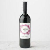 Étiquette Pour Bouteilles De Vin Élégant Mariage Pink Peonies (Devant)