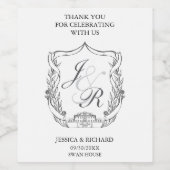 Étiquette Pour Bouteilles De Vin Élégant Merci de crête à main (Étiquettes simples)