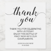Étiquette Pour Bouteilles De Vin Élégant Merci Mariage gratuit (Étiquettes simples)