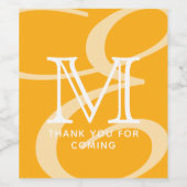 Étiquette Pour Bouteilles De Vin Élégant Merci moderne chic double monogramme (Étiquettes simples)