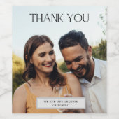Étiquette Pour Bouteilles De Vin Elégant Merci photo mariage Faveur (Étiquettes simples)