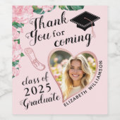 Étiquette Pour Bouteilles De Vin Élégant Merci rose floral 2025 (Étiquettes simples)