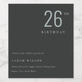 Étiquette Pour Bouteilles De Vin Élégant Minimal Gras Bleu Noir Tout âge Anniversai (Étiquettes simples)