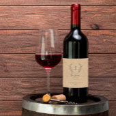 Étiquette Pour Bouteilles De Vin Élégant modèle de nom de famille monogramme