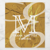 Étiquette Pour Bouteilles De Vin Élégant moderne chic double monogramme Merci or (Étiquettes simples)