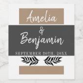 Étiquette Pour Bouteilles De Vin Élégant moderne Gris Mariage Script (Étiquettes simples)