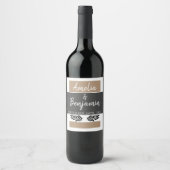 Étiquette Pour Bouteilles De Vin Élégant moderne Gris Mariage Script (Devant)