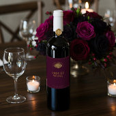 Étiquette Pour Bouteilles De Vin Elégant Monogramme Famille Or Cire Seals