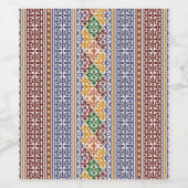 Étiquette Pour Bouteilles De Vin élégant motif ethnique (Étiquettes simples)