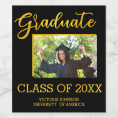 Étiquette Pour Bouteilles De Vin Elégant noir avec Parties scintillant or photo de (Étiquettes simples)