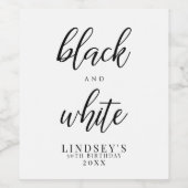Étiquette Pour Bouteilles De Vin Élégant, noir et blanc (Étiquettes simples)