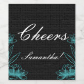 Étiquette Pour Bouteilles De Vin Elégant Nom Cheers Noir (Étiquettes simples)