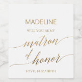 Étiquette Pour Bouteilles De Vin Elégant Or Calligraphie Matron D'Honneur Propositi (Étiquettes simples)