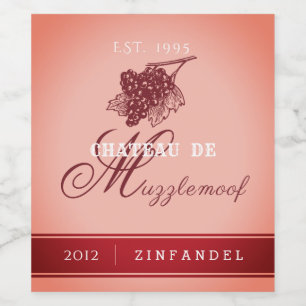 Étiquette Pour Bouteilles De Vin Elégant personnalisé blanc Zinfandel couleur