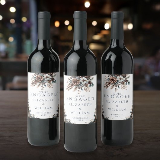 Étiquette Pour Bouteilles De Vin Élégant Rustic Forest Pinecones