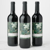 Étiquette Pour Bouteilles De Vin Élégant Rustique Exotique Tropical Mariage de forê (Bouteilles)
