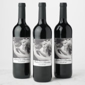 Étiquette Pour Bouteilles De Vin élégant script classique mariage noir&blanc photo (Bouteilles)