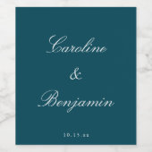 Étiquette Pour Bouteilles De Vin Élégant Script Classique Mariage Personnalisé Sarc (Étiquettes simples)